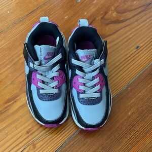 Nike Kids' Air Max Gray and Purple Sneakers